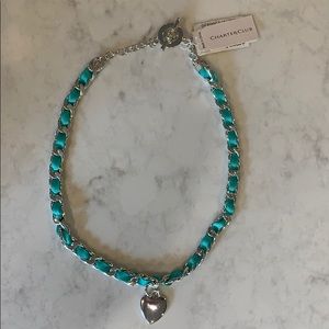 Charter Club “Tiffany blue” silver heart necklace